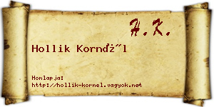 Hollik Kornél névjegykártya
